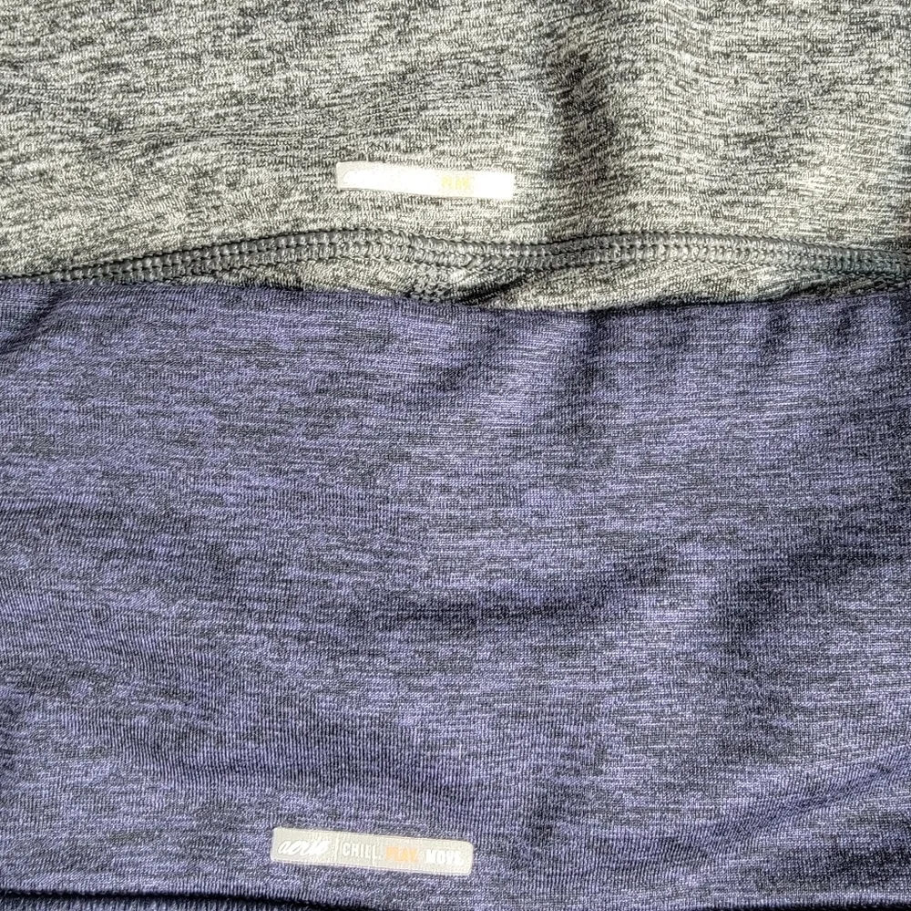 Aerie Lot (2) Leggings Sz S High Rise Side Pockets Gray Blue_8
